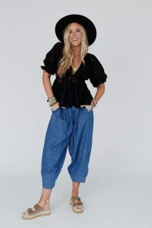 let-love-embroidered-top-black/Black