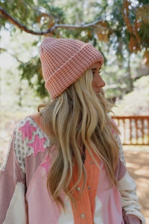 maybelle-waffle-beanie-rose/Rose