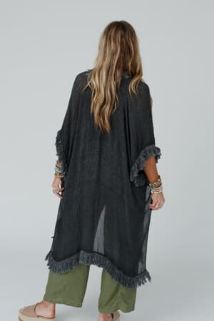 on-the-edge-fringe-kimono-charcoal/Charcoal
