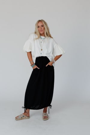 all-in-drawstring-maxi-skirt-jet-black/Jet Black