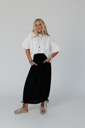 all-in-drawstring-maxi-skirt-jet-black/Jet Black