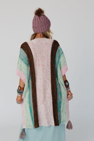 wandering-soul-striped-tassel-ruana-mint/Mint