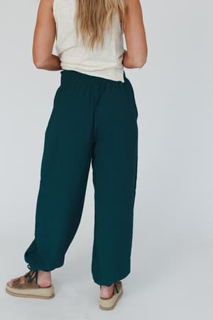 oceana-cinched-pants-hunter-green/Hunter Green