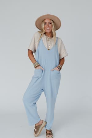 mitzy-v-neck-jumpsuit-blue/Blue