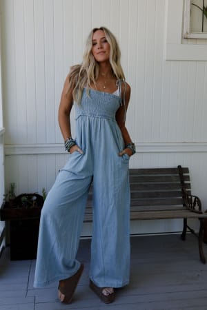 The Nest Last Call Smocked Jumpsuit: undefined