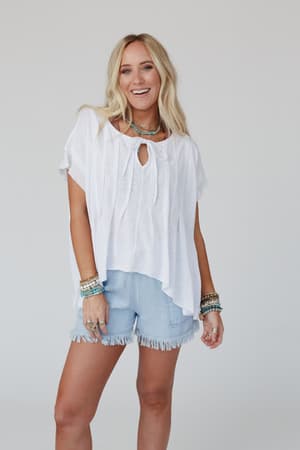 sweet-pleats-top-white/White