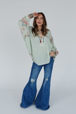 frida-embroidered-dolman-sleeve-top-mint-blue/Mint