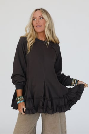 gia-ruffled-tiered-tunic-top-ash/Charcoal