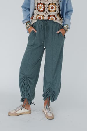 solie-cinched-pants-green-olive/Green Olive