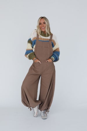 The Nest Theadora Wide Leg Cinched Overalls: undefined