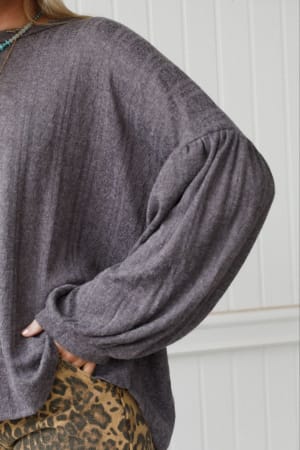 sweet-heart-balloon-sleeve-knit-sweater-black/Black