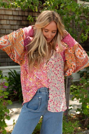 danielle-mixed-floral-printed-top-pink/Pink