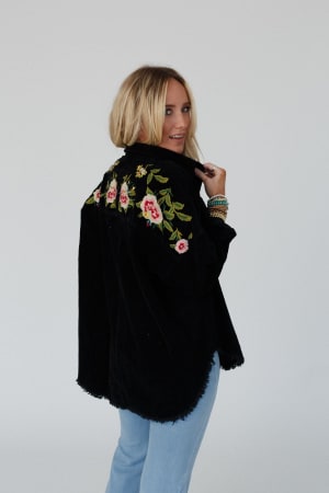 Gardener Embroidered Button Down Top: undefined