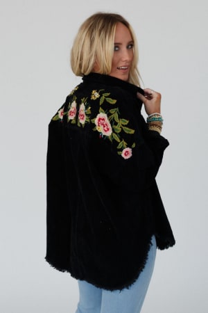 Gardener Embroidered Button Down Top: undefined