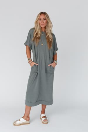 laurel-short-sleeve-maxi-dress-olive/Olive