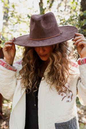 Arizona Braided Wide Brim Hat: undefined