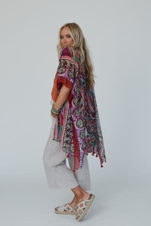 tabitha-floral-kimono-maroon/Maroon
