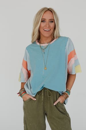 way-back-color-block-top-blue/Blue
