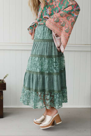 Lace Horizon Maxi Skirt: undefined