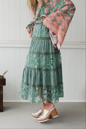 Lace Horizon Maxi Skirt: undefined