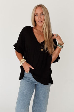 The Nest Let Me Be Ruffled Top: undefined