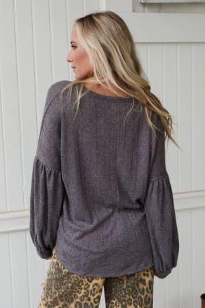 sweet-heart-balloon-sleeve-knit-sweater-black/Black