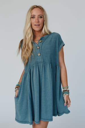 sweet-nothings-baby-doll-dress-teal/Teal