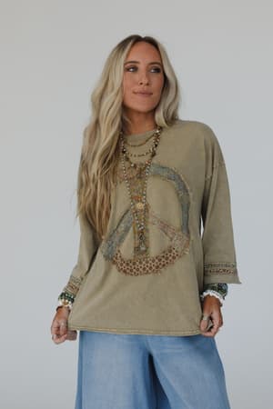 josephine-peace-patchwork-top-olive/Olive