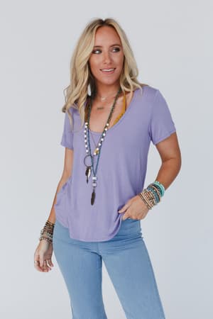 The Nest Scoop Neck Bralette Tee: undefined