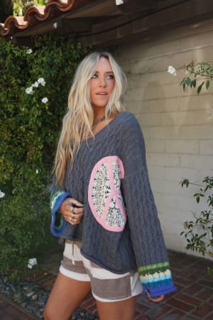Harmony Peace Patch Sweater: undefined