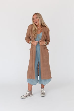 The Nest Jayde Waffle Knit Cardigan: undefined