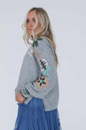 Wild Blossom Embroidered Sweater: undefined