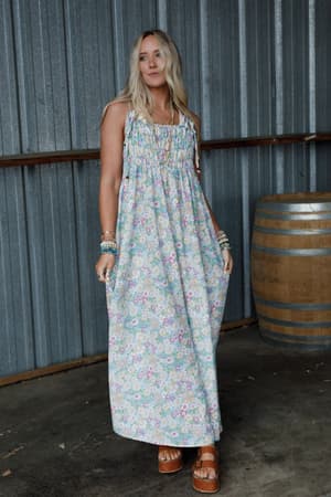 the-nest-bohemian-grace-maxi-dress-green-floral/Yellow