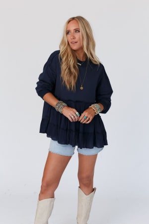 madeira-tiered-babydoll-top-navy/Navy