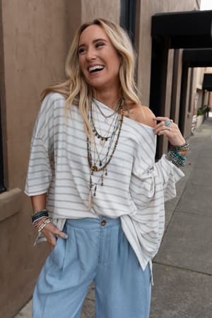 The Nest Swaying Stripes Top: undefined