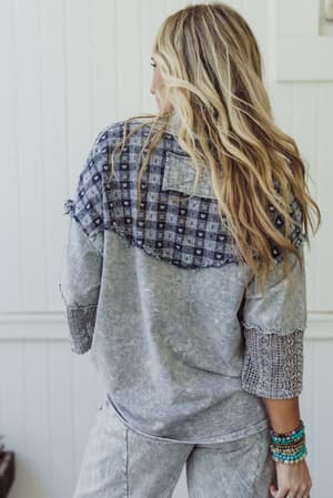 lost-in-love-button-down-top-grey/Grey