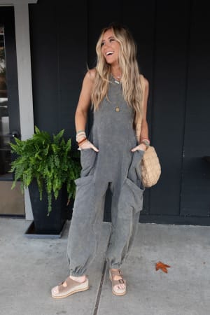 Turning Point Washed Cargo Jumpsuit: undefined