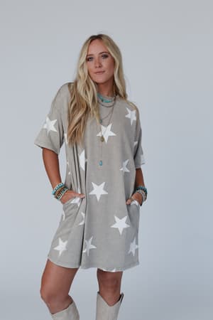 Star Power Tee Dress: undefined