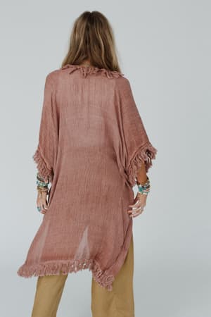 on-the-edge-fringe-kimono-rose-clay/Rose Clay