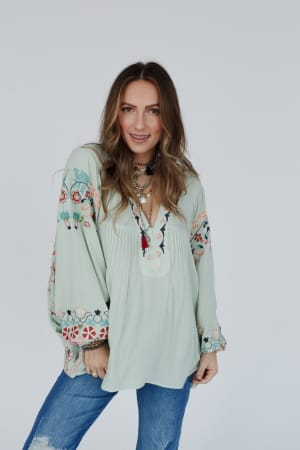 frida-embroidered-dolman-sleeve-top-mint-blue/Mint