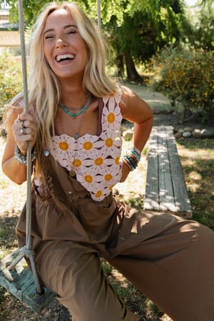 Daisy Bloom Crochet Top: undefined