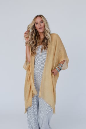 harkin-sequin-border-kimono-mustard/Mustard