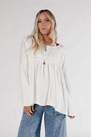 solid-serenity-long-sleeve-babydoll-top-ivory/Ivory