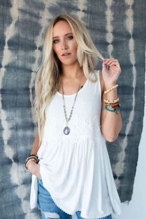 3BN First Love Crochet Tank - White | Tops - Three Bird Nest