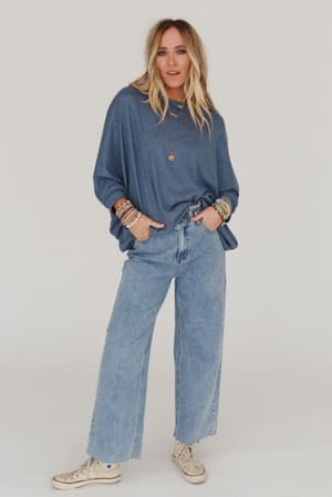 fly-with-me-batwing-sleeve-knit-sweater-dusty-blue/Dusty Blue