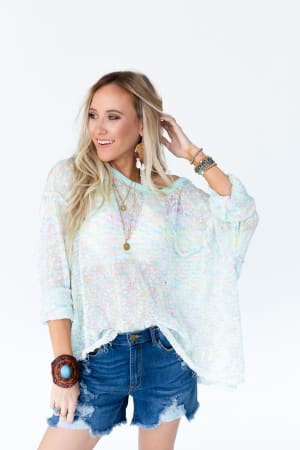 Speckled Beauty Pullover Sweater - Mint | Sweaters - Three Bird Nest