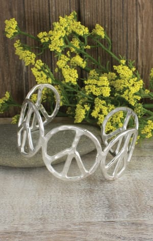 Ziggy Peace Sign Bracelet- Silver  |  Jewelry  - Three Bird Nest