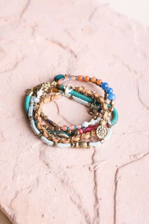 Sunburst Stacked Bracelet Set: undefined