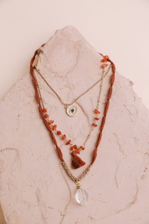 Carnelian Multi Layered Necklace: undefined