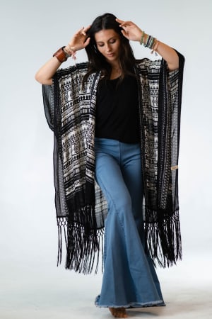 Nina Printed Kimono: undefined